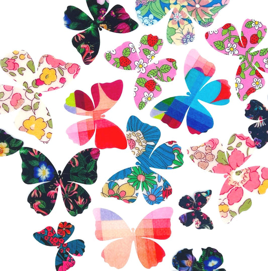 Vintage-Inspired Butterfly Appliqués for Crafts, Upcycling, Quilting, Patchwork and more! In over 70 Liberty of London fabrics