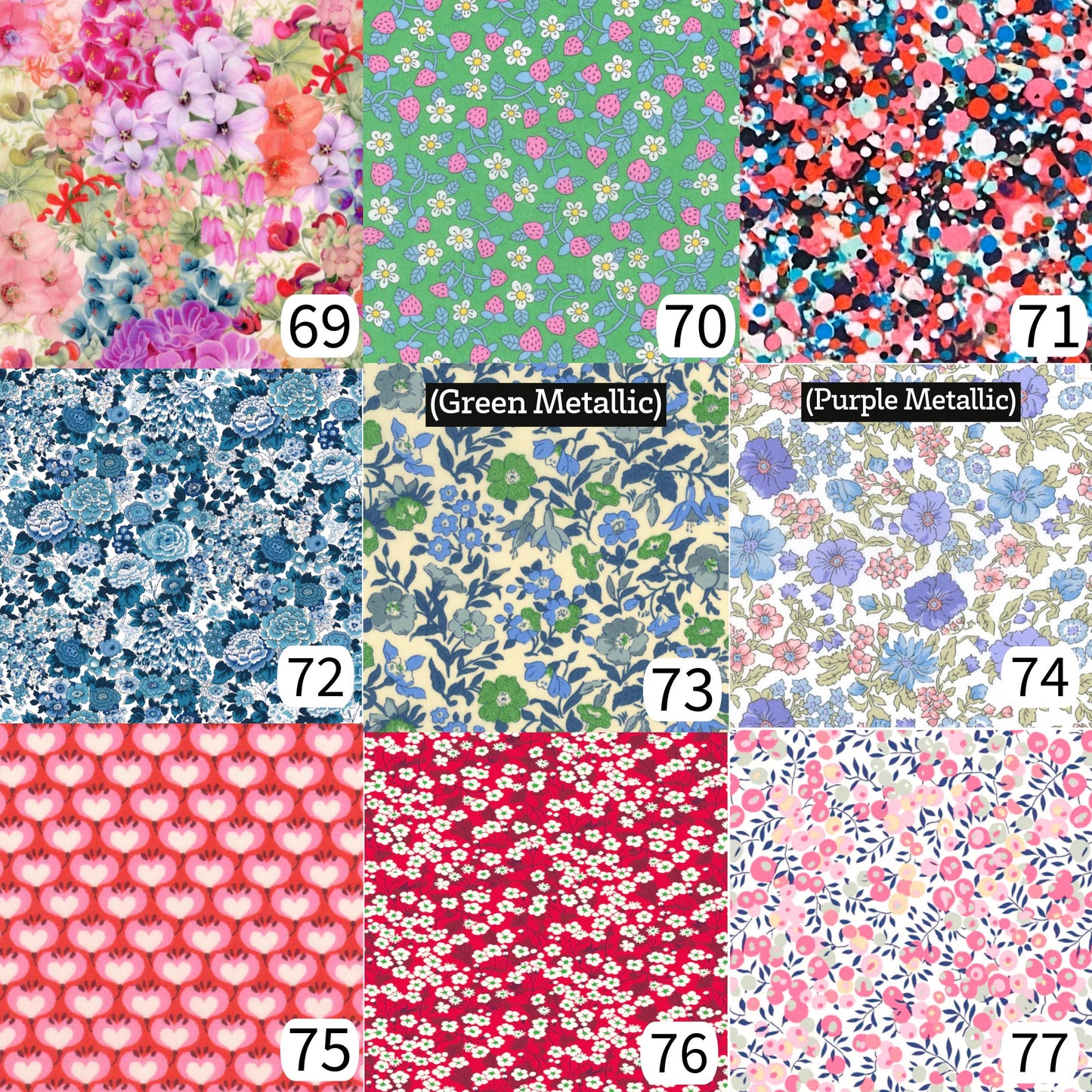 Assorted Shapes, Liberty fabric Iron-On Patches for Quilting, Visible Mending, Upcycling Clothes & Decor