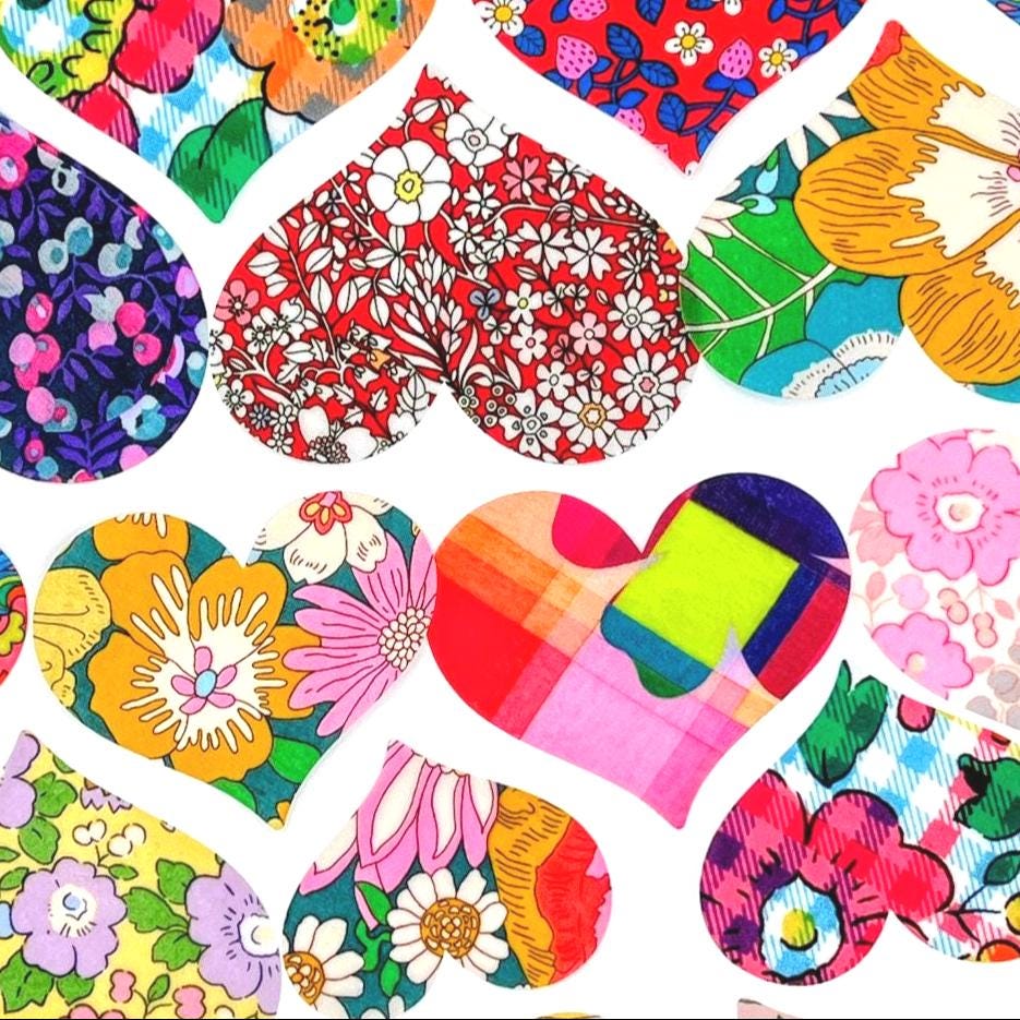 Girls Onesie & Bib Decorating Station Kit: Liberty of London fabric appliques, Custom Iron-On Designs, Easy No Sew, Optional Bibs+Onesies®