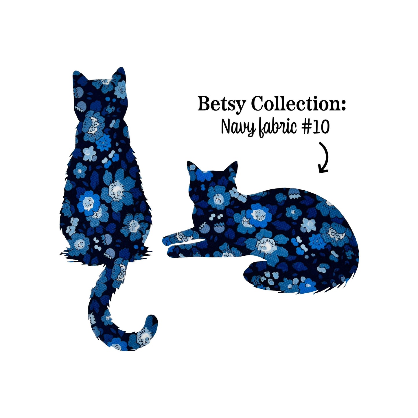 Liberty Fabric Iron-On Set of 3 Cats: Vintage-Inspired Appliqués for Crafts, Patchwork Quilting, Upcycling, stitch-able/easy no sew iron on