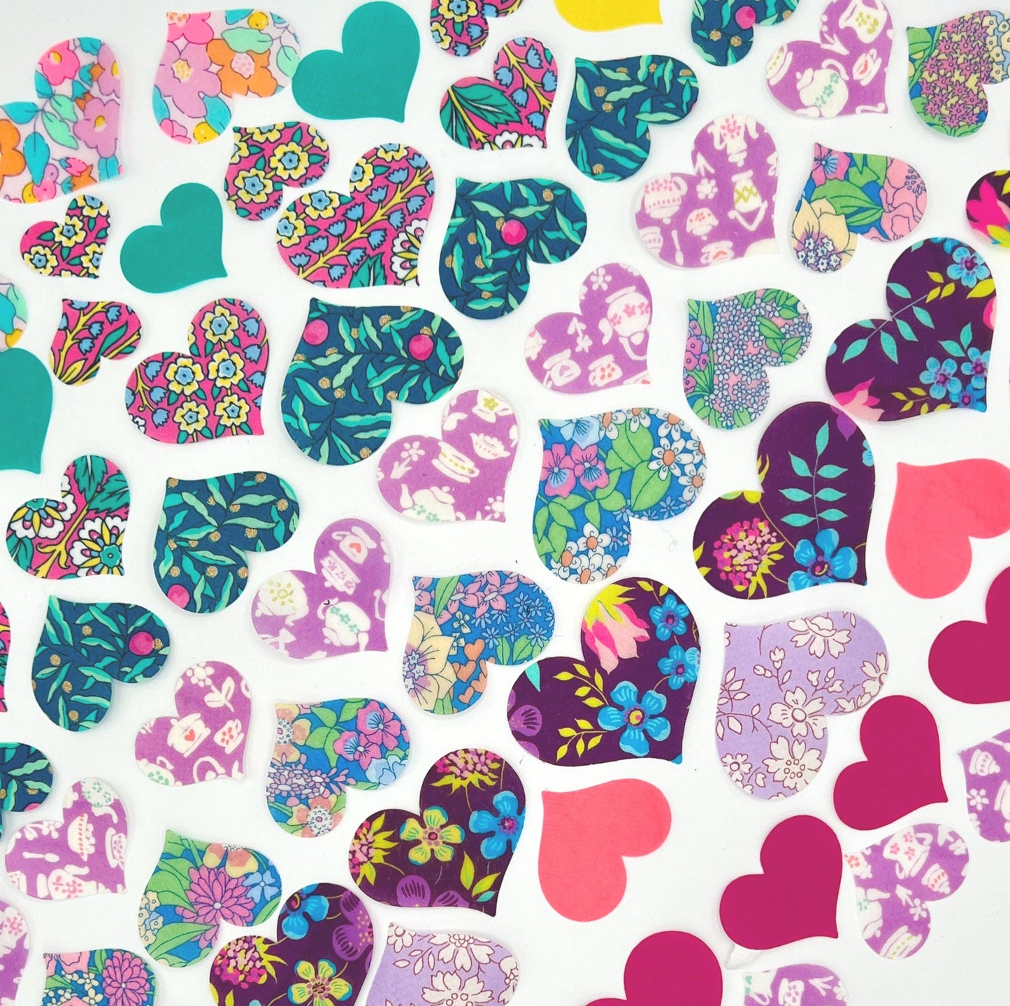 10-50 Heart Iron On Grab Bag: Liberty of London fabric Heart appliques