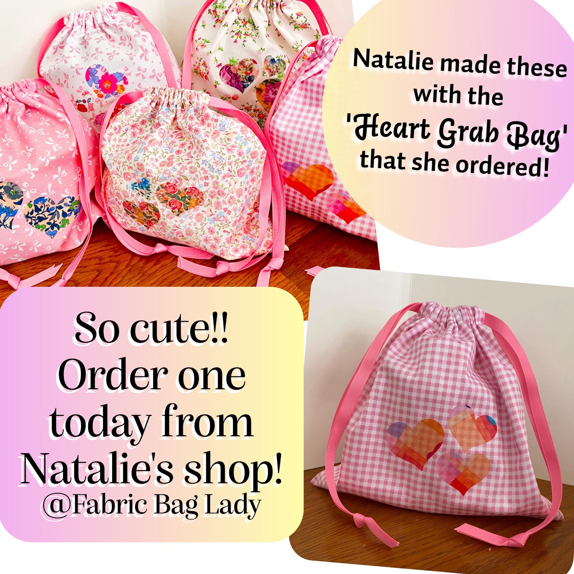 10-50 Heart Iron On Grab Bag: Liberty of London fabric Heart appliques