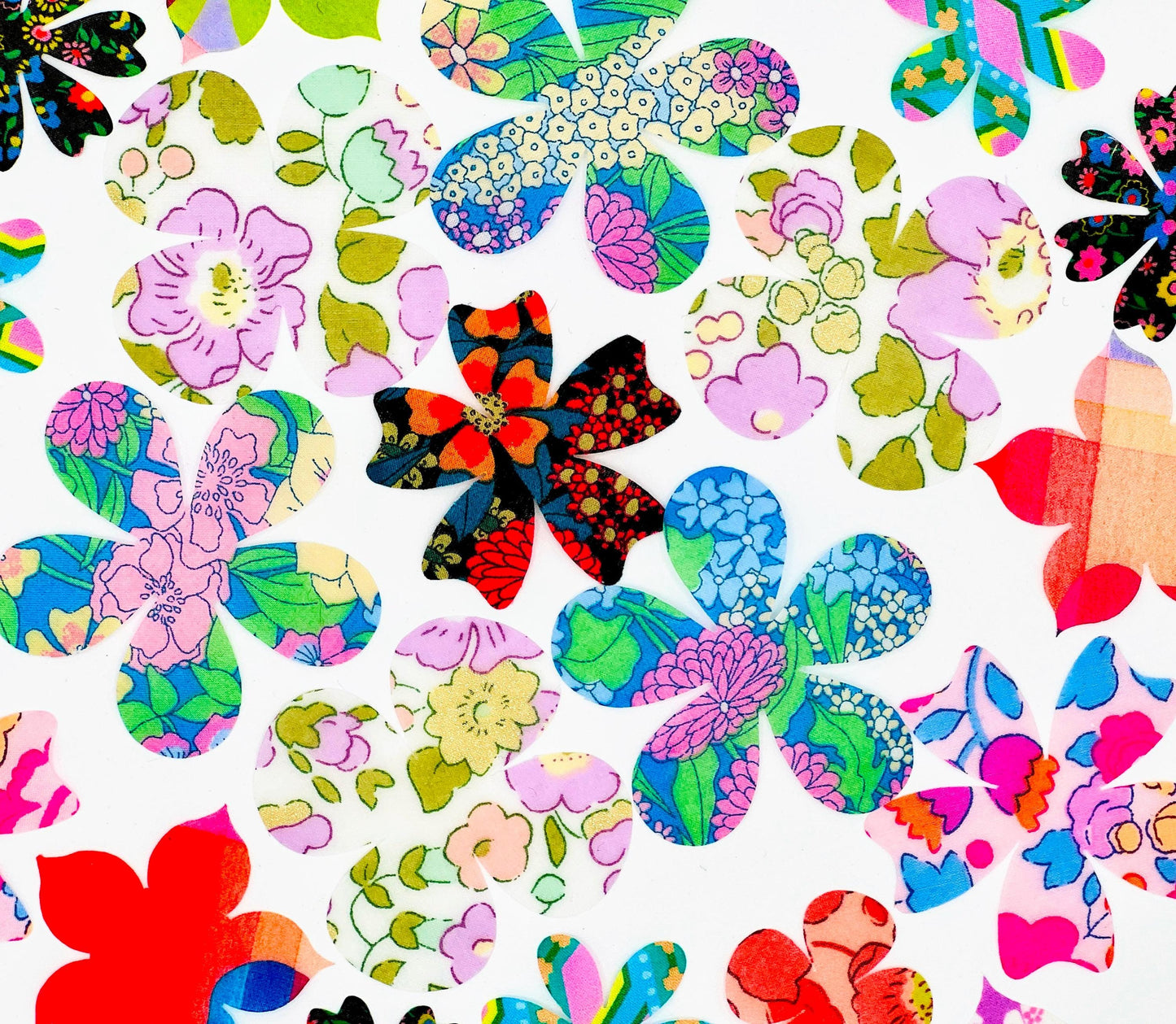 Assorted Shapes, Liberty fabric Iron-On Patches for Quilting, Visible Mending, Upcycling Clothes & Decor