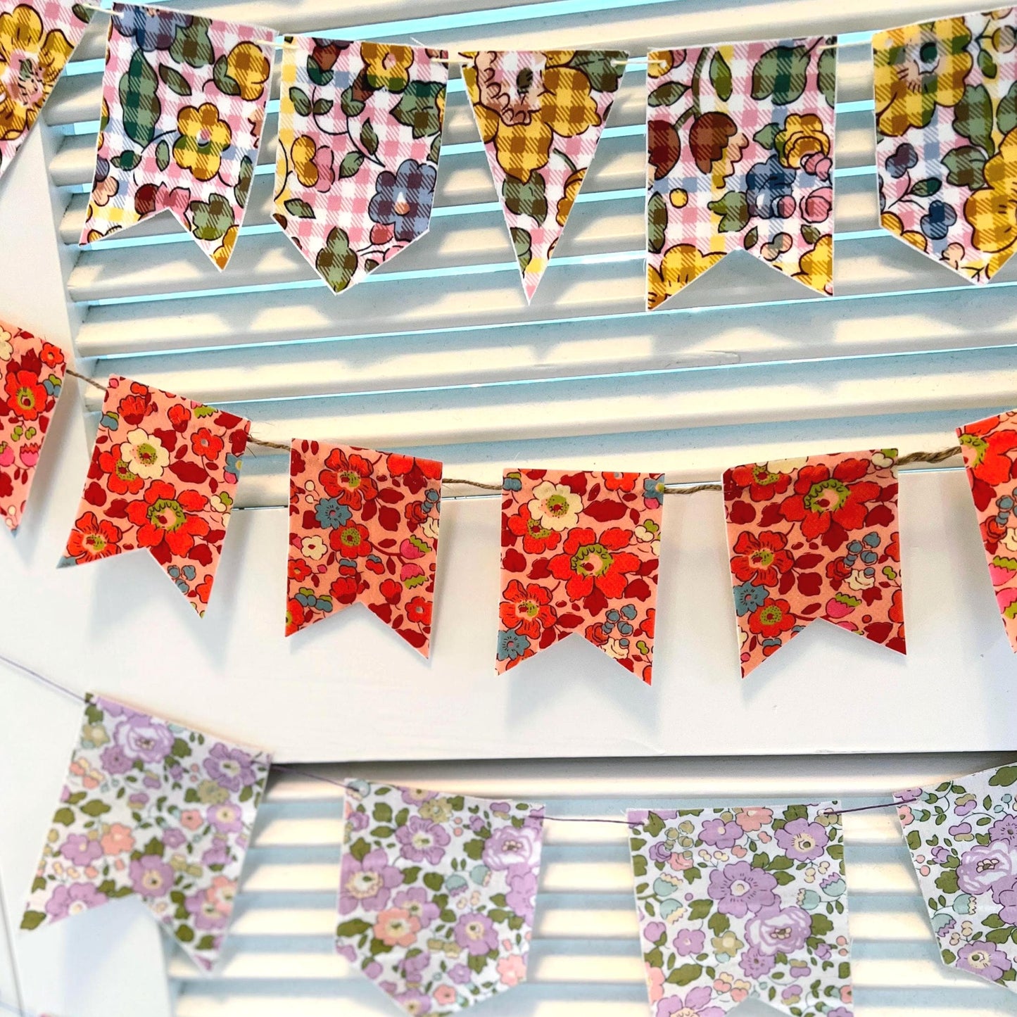 Vintage Style Bunting Banner: 5 inch flags, Over 80 Liberty of London fabrics to choose from!
