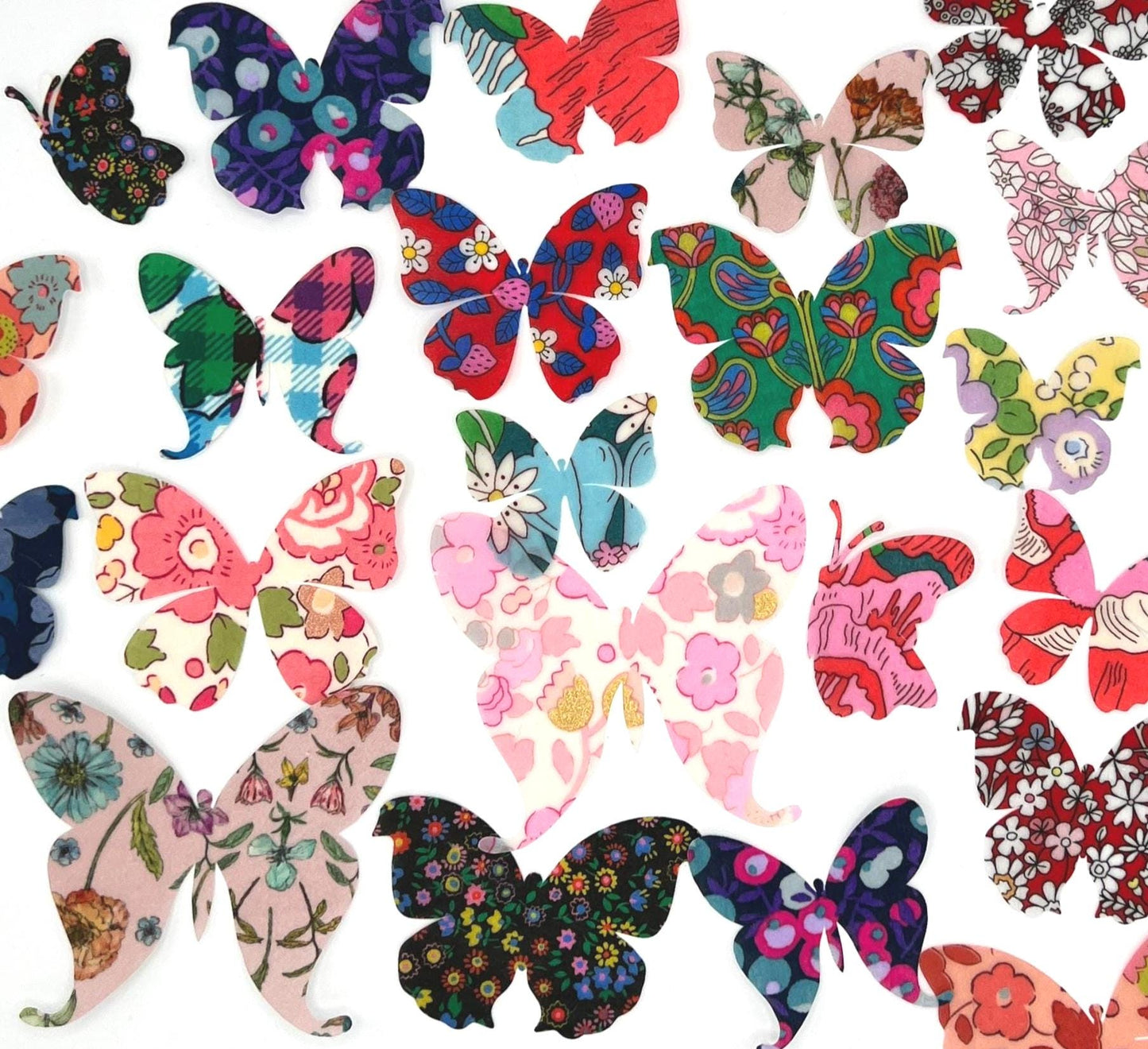 Liberty fabric Butterfly patches: A Grab Bag of Iron-On Appliques in Liberty fabric (10–50) – Quilting, Patchwork, DIY Crafts, Scrapbooking