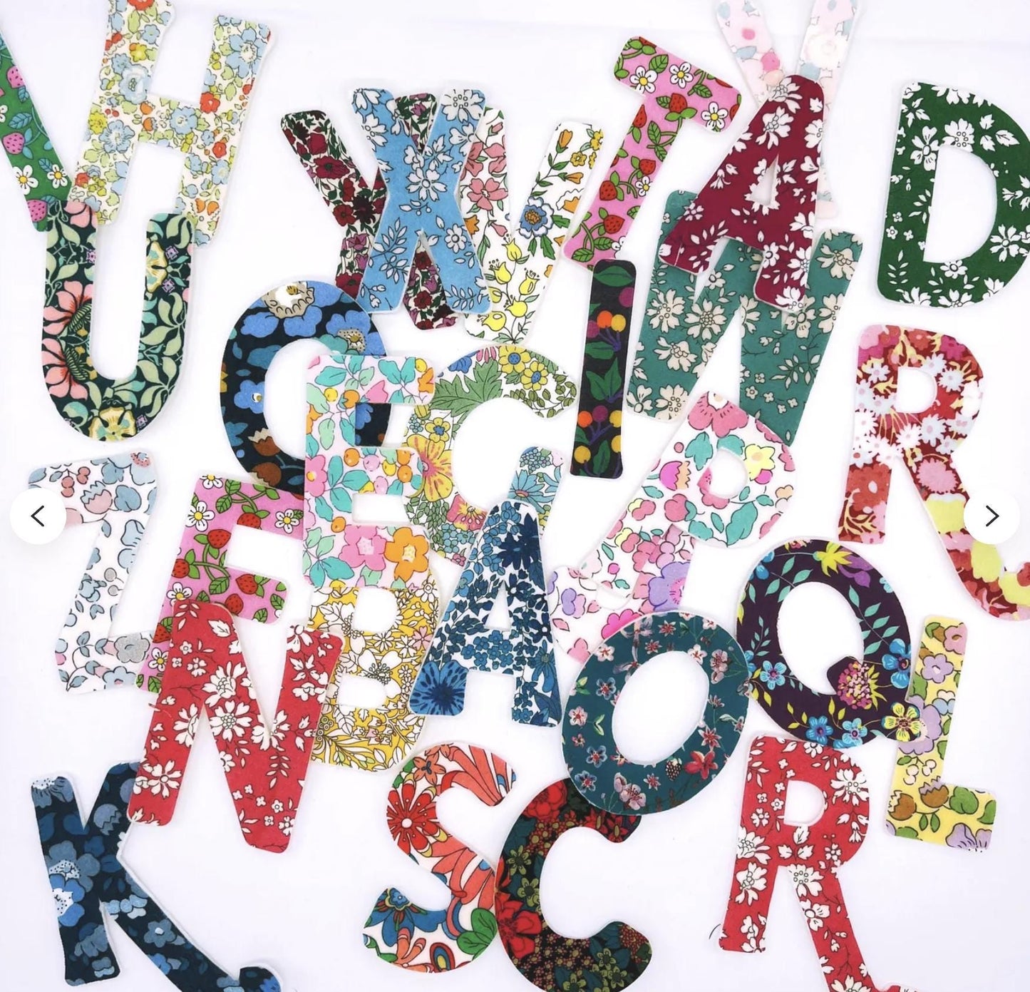 Liberty Fabric Alphabet Appliques: Iron-On Letters for Crafts, Baby Gifts