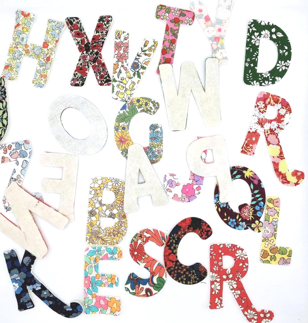 Liberty Fabric Alphabet Appliques: Iron-On Letters for Crafts, Baby Gifts