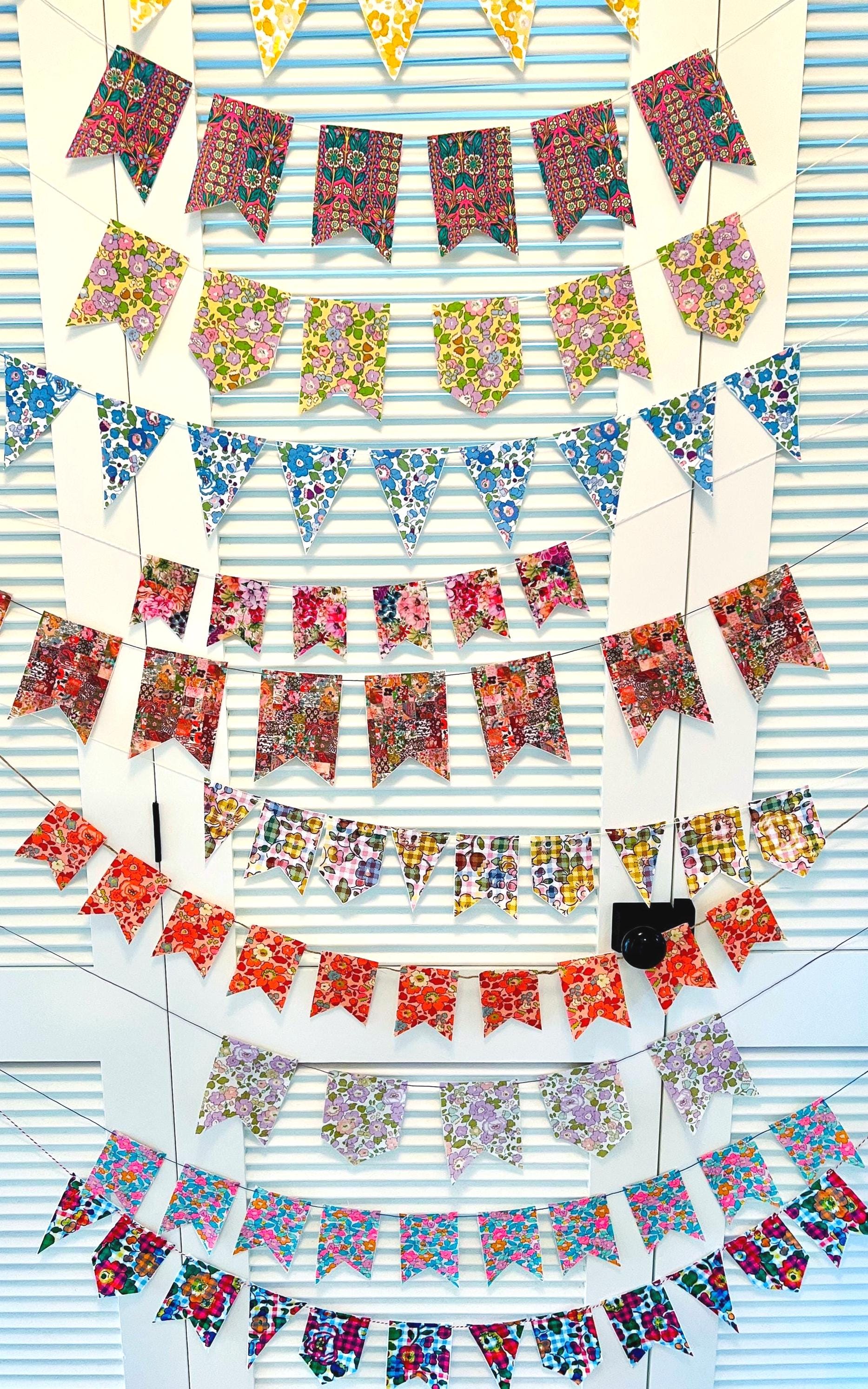 Custom Glitter Name Banners: Liberty of London Fabric Party Decor