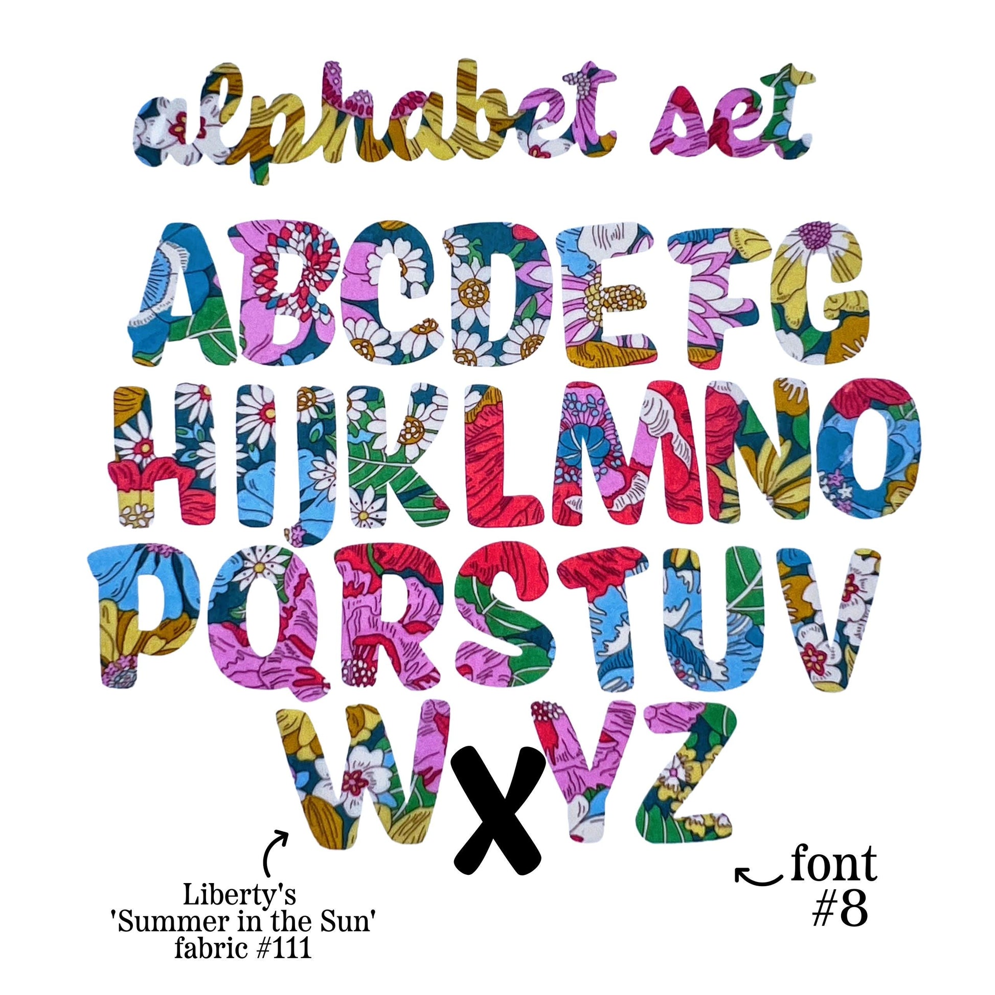 Liberty Fabric Alphabet Appliques: Iron-On Letters for Crafts, Baby Gifts