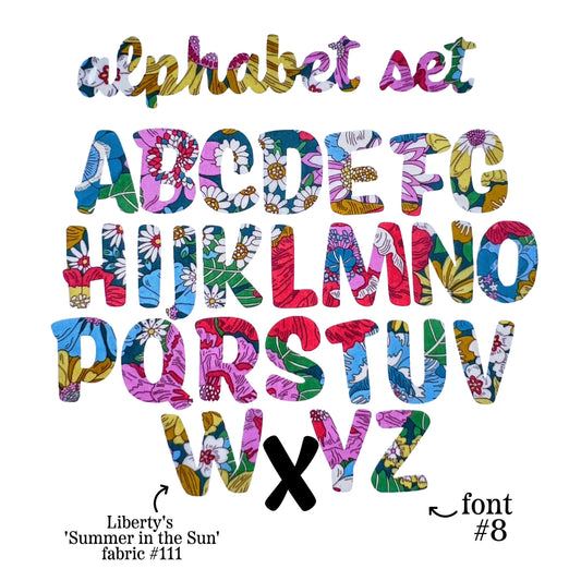 Liberty Fabric Alphabet Appliques: Iron-On Letters for Crafts, Baby Gifts