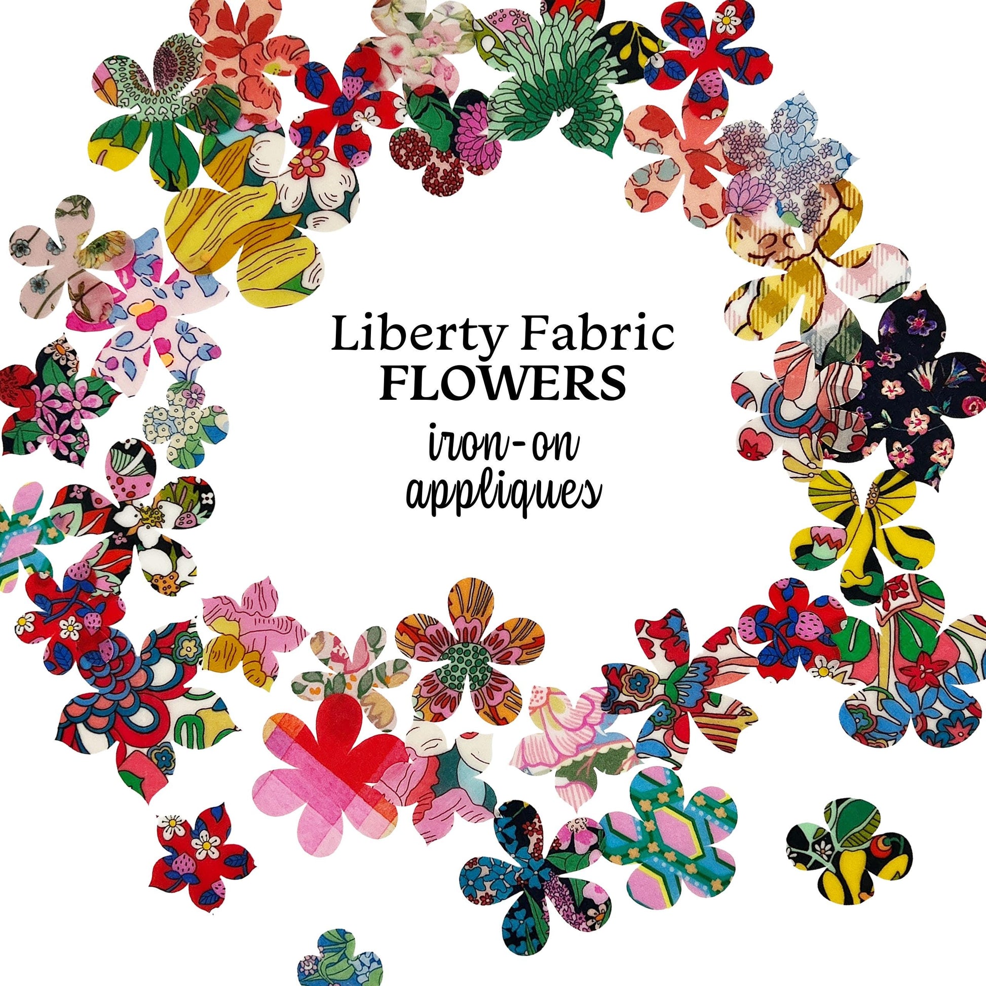 Liberty Fabric Visible Mending Patches – Iron-On Appliques for Jeans & Clothing Repair