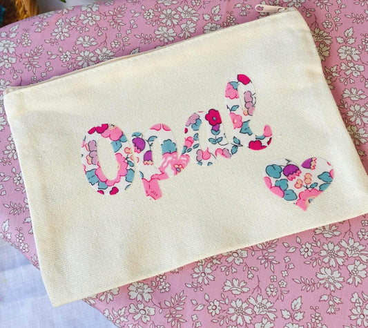 Custom Name Patches: Liberty of London fabric, Script Name Appliques, Custom Iron-On Patches (Adhesive Backing Available)