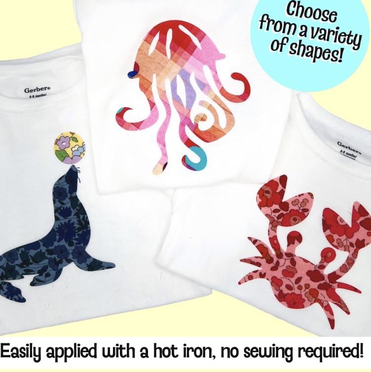 Baby Girl Onesie Decorating Kit | Liberty of London Iron-On Appliqués Easy No Sew- No crafting experience, Optional to add on Bibs+Onesies®