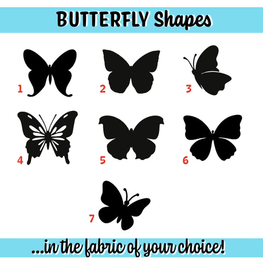 Individual Fabric Butterfly Patches: All in Liberty of London fabric, Easy No-Sew or Stitch-Able Iron On backing