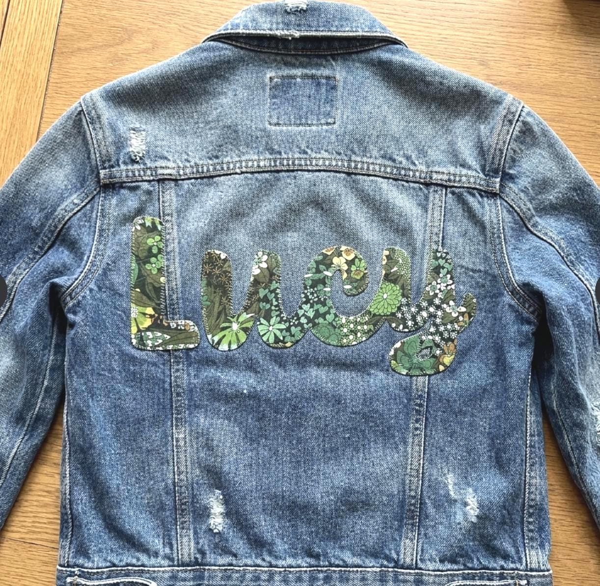 Liberty of London Fabric Name Applique – Personalized Script Name Patch (Iron-On)
