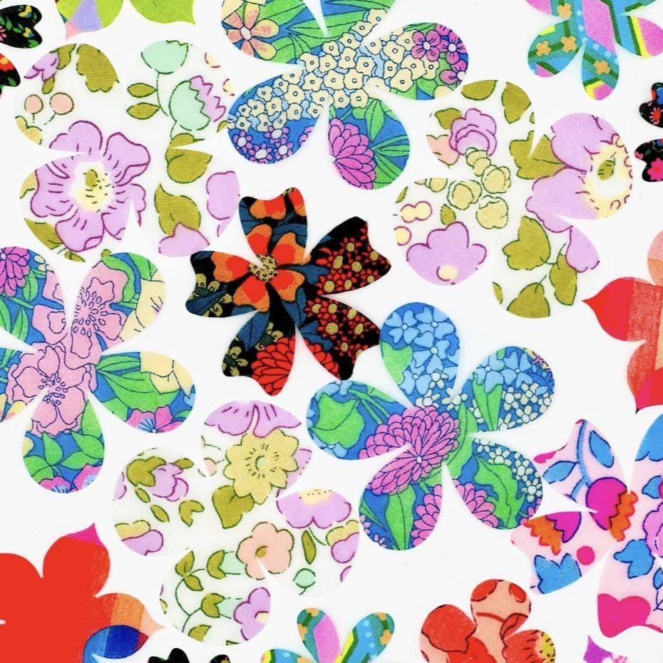 Grab Bag of Iron On Flowers –All in Liberty fabric, Patches for Quilting, DIY Crafts, Easy No-Sew or Stitch-Able Iron On Backing