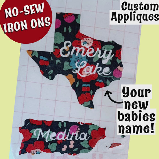Mama and Baby Animal Onesie Decorating Kit with easy no sew Iron Ons, each in a different Liberty of London fabrics, Baby shower crafts