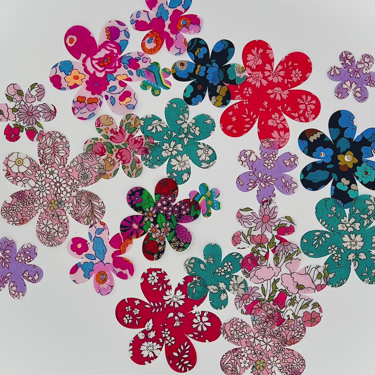 Grab Bag of Flower Appliques: 10-50 fabric Iron On flowers in over 80 Liberty of London fabrics