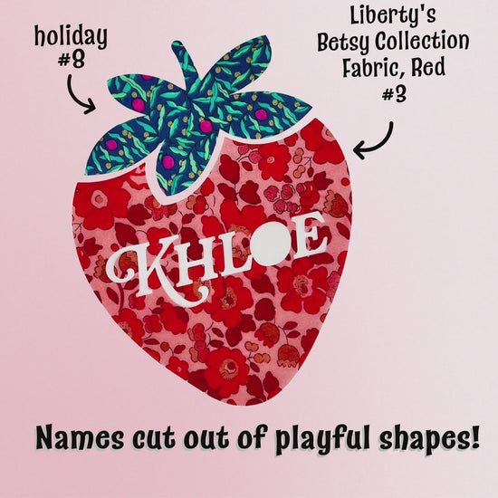 Custom Patch Shapes with Names: Liberty Fabric Appliques, Playful Shapes, Personalized Names, Nursery Decor, DIY Wall hanging, Custom Gifts