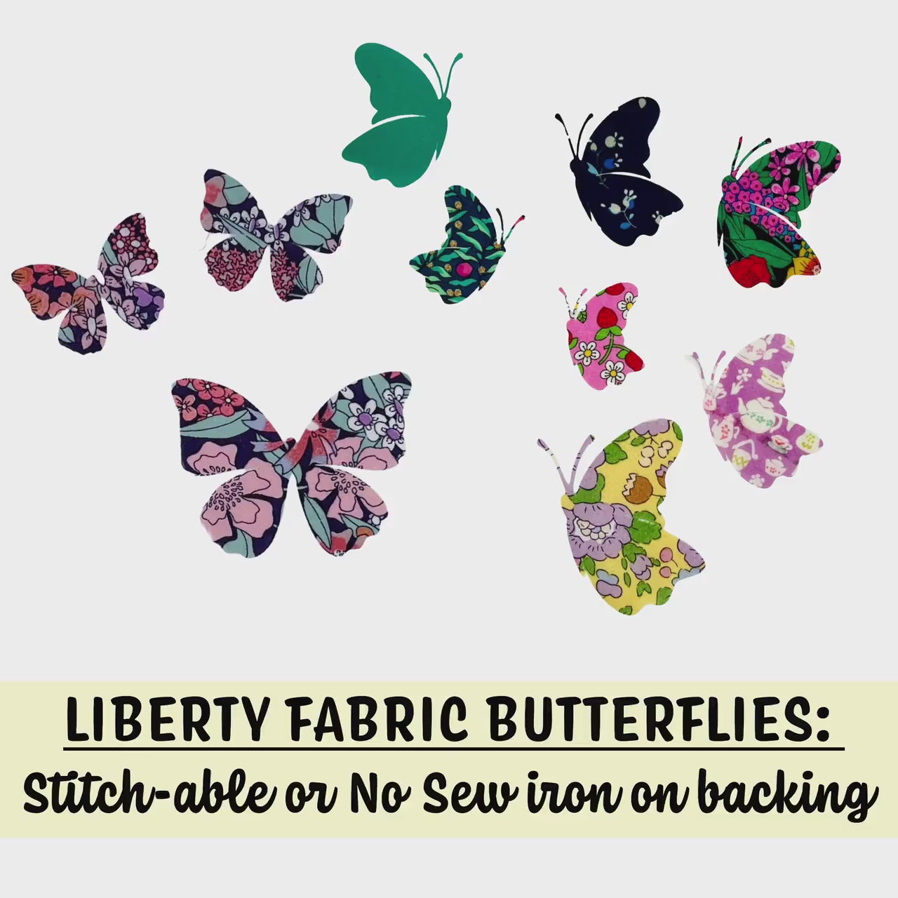 Liberty fabric Butterfly patches: A Grab Bag of Iron-On Appliques in Liberty fabric (10–50) – Quilting, Patchwork, DIY Crafts, Scrapbooking