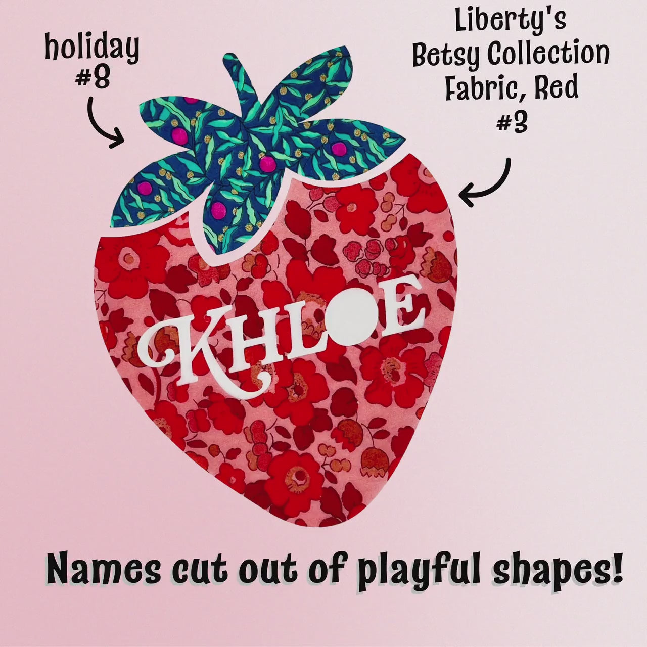 Custom Liberty Appliques: Playful shapes with Names digitally cut out, perfect for DIY nursery, kids room decor,