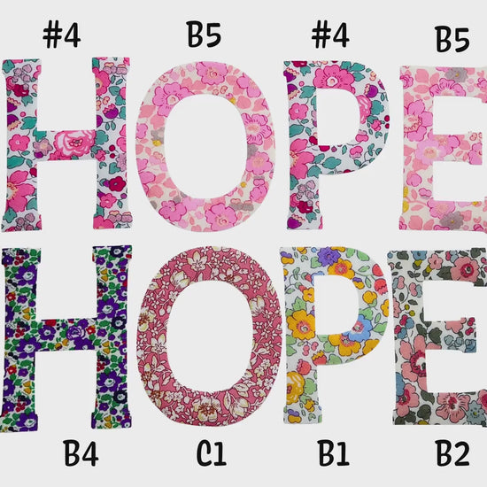 Iron-On Liberty fabric Letters: Custom Appliques in over 80 Liberty of London fabric options, Stitch-able & Easy No-Sew