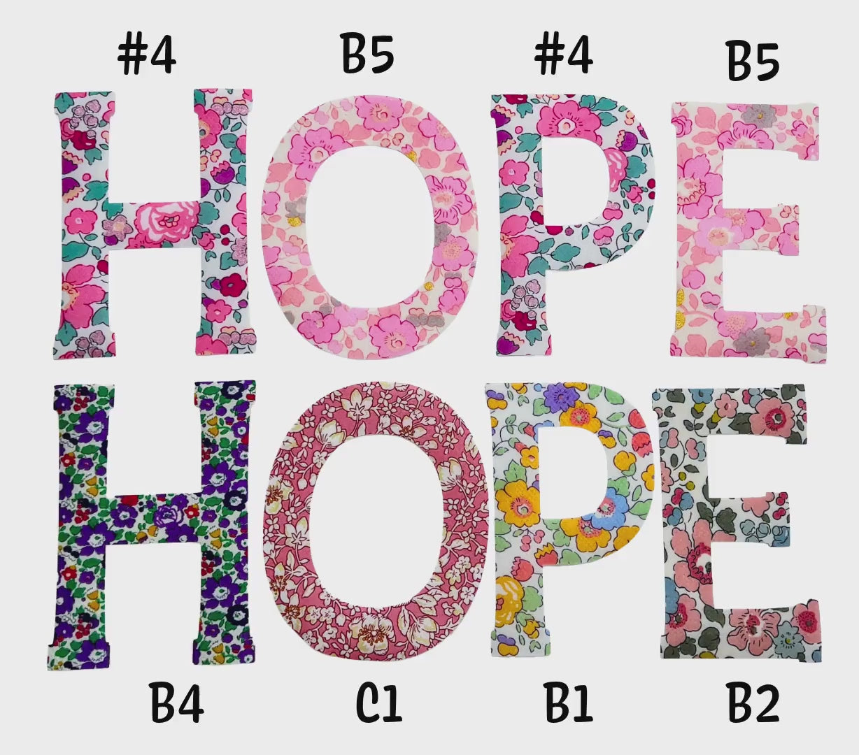 Iron-On Liberty fabric Letters: Custom Appliques in over 80 Liberty of London fabric options, Stitch-able & Easy No-Sew