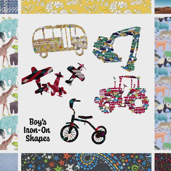 Boys Onesie Decorating Supplies: Fabric Appliques for DIY Baby Shower Activity, Easy No Sewing or Crafting experience needed!